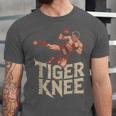 Muay Thai Fighter Tiger Knee Vintage Distressed Badge Unisex Jersey T-Shirt Muay Thai Fighter Tiger Knee Vintage Distressed Badge Unisex Jersey T-Shirt