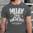 Muay Thai Is My Therapy Muay Thai Lovers Muay Thai Unisex Jersey T-Shirt Muay Thai Is My Therapy Muay Thai Lovers Muay Thai Unisex Jersey T-Shirt