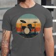 Vintage Drum Kit Silhouette Retro Music Unisex Jersey T-Shirt Vintage Drum Kit Silhouette Retro Music Unisex Jersey T-Shirt