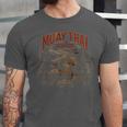 Vintage Muay Thai Wai Kru Thai Boxing Ritual Art Crocodile Unisex Jersey T-Shirt