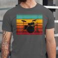 Women's Retro Drum Kit Silhouette With Color Stripes Unisex Jersey T-Shirt Women's Retro Drum Kit Silhouette With Color Stripes Unisex Jersey T-Shirt