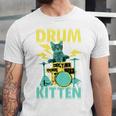 Cute Drummer Cat Drum Kitten Unisex Jersey T-Shirt
