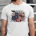 Drum Kit With American Flag Graphic For Musicians Unisex Jersey T-Shirt Drum Kit With American Flag Graphic For Musicians Unisex Jersey T-Shirt