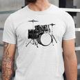 Drum Kit Drummer Band Musical Instrument Rock Music Raglan Baseball Tee Unisex Jersey T-Shirt