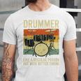Drummer Better Timing Retro Vintage Sunset Drum Kit Graphic Unisex Jersey T-Shirt Drummer Better Timing Retro Vintage Sunset Drum Kit Graphic Unisex Jersey T-Shirt