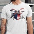 USA Patriotic Drum Kit American Flag Drum Set Unisex Jersey T-Shirt USA Patriotic Drum Kit American Flag Drum Set Unisex Jersey T-Shirt