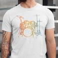 Vintage Drummer Drum Kit Unisex Jersey T-Shirt