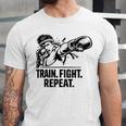 Women's Train Fight Repeat Nak Muay Thai Boxing Fighter Unisex Jersey T-Shirt Women's Train Fight Repeat Nak Muay Thai Boxing Fighter Unisex Jersey T-Shirt