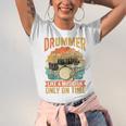 Drummer Like a Musician Only On Time Vintage Sunset Drum Kit Raglan Baseball Tee Unisex Jersey T-Shirt