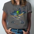 Drum Kit Percussionist Drummer Van Gogh Alien Playing Drums Unisex Jersey T-Shirt