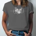 ECG Heartbeat Music Lovers Drumsticks Drum Kit Unisex Jersey T-Shirt ECG Heartbeat Music Lovers Drumsticks Drum Kit Unisex Jersey T-Shirt