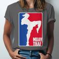 Muay Thai Fighter Retro Kickboxing Training MMA Unisex Jersey T-Shirt