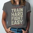 Muay Thai Fighter Train Hard Fight Easy Training Motivation Unisex Jersey T-Shirt Muay Thai Fighter Train Hard Fight Easy Training Motivation Unisex Jersey T-Shirt