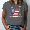 Women's American Flag Drum Kit Patriotic US Drum Art Unisex Jersey T-Shirt