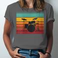 Women's Retro Drum Kit Silhouette With Color Stripes Unisex Jersey T-Shirt Women's Retro Drum Kit Silhouette With Color Stripes Unisex Jersey T-Shirt