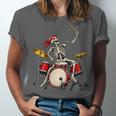 Women's Skeleton Drummer Skull Drum Kit Halloween Unisex Jersey T-Shirt Women's Skeleton Drummer Skull Drum Kit Halloween Unisex Jersey T-Shirt