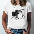 Drum Kit Drummer Band Musical Instrument Rock Music Raglan Baseball Tee Unisex Jersey T-Shirt