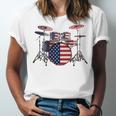USA Patriotic Drum Kit American Flag Drum Set Unisex Jersey T-Shirt USA Patriotic Drum Kit American Flag Drum Set Unisex Jersey T-Shirt