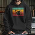 Women's Retro Drum Kit Silhouette With Color Stripes Unisex Hoodie Women's Retro Drum Kit Silhouette With Color Stripes Unisex Hoodie