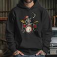 Women's Skeleton Drummer Skull Drum Kit Halloween Unisex Hoodie