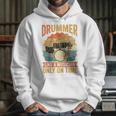Drummer Like a Musician Only On Time Vintage Sunset Drum Kit Raglan Baseball Tee Unisex Hoodie