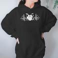 Drum Kit Heartbeat Drummer Music Lover EKG Pulse Set Note Unisex Hoodie