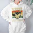 Drummer Better Timing Retro Vintage Sunset Drum Kit Graphic Unisex Hoodie Drummer Better Timing Retro Vintage Sunset Drum Kit Graphic Unisex Hoodie