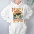 Drummer Like a Musician Only On Time Vintage Sunset Drum Kit Raglan Baseball Tee Unisex Hoodie