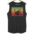Women's Retro Drum Kit Silhouette With Color Stripes Unisex Tank Top, trending gift