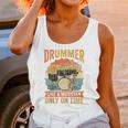 Drummer Like a Musician Only On Time Vintage Sunset Drum Kit Raglan Baseball Tee Unisex Tank Top