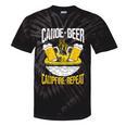 Canoe Beer Campfire Repeat Kayak Canoe Tie-Dye T-Shirts Black Tie-Dye