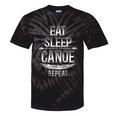 Canoe Canoeing Vintage Eat Sleep Canoe Repeat Raglan Baseball Tee Tie-Dye T-Shirts Black Tie-Dye