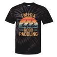 I Need A Good Paddling Retro Sunset Canoe Raglan Baseball Tee Tie-Dye T-Shirts Black Tie-Dye