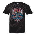 USA Canoe Kayak Paddling American Flag Emblem Tie-Dye T-Shirts Black Tie-Dye