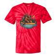 Bigfoot Kayak Paddling Lake Canoe Bigfoot Sasquatch Kayaking Tie-Dye T-Shirts Red Tie-Dye