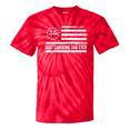 Canoeing Canoe US American Flag Patriotic Retro Raglan Baseball Tee Tie-Dye T-Shirts Red Tie-Dye