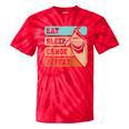 Eat Sleep Canoe Repeat Vintage Canoeing Canoeist Men Boys Raglan Baseball Tee Tie-Dye T-Shirts Red Tie-Dye