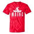 Maine Canoe Kayak Moose USA America Souvenir Tie-Dye T-Shirts Red Tie-Dye