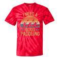 I Need A Good Paddling Retro Sunset Canoe Raglan Baseball Tee Tie-Dye T-Shirts Red Tie-Dye