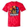 Portaging Canoe Wilderness Adventure Scenic Graphic Tie-Dye T-Shirts Red Tie-Dye