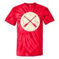 Retro Vintage Canoe Paddles Crossing Canoe & Kayaking Tie-Dye T-Shirts Red Tie-Dye