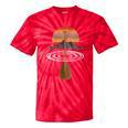 Vintage Retro Canoe Paddle & Mountains Rafting Tie-Dye T-Shirts Red Tie-Dye