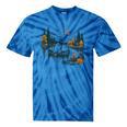 Canoe Ghost Camping Ghost Lake Halloween Spooky Fall Camping Tie-Dye T-Shirts Blue Tie-Dye