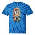 Find Peace Paddle On Canoe Mountain Sunset Tie-Dye T-Shirts Blue Tie-Dye