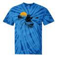Kayaking Bear Retro Sunset Paddling Canoe Outdoor Adventure Tie-Dye T-Shirts Blue Tie-Dye