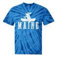 Maine Canoe Kayak Moose USA America Souvenir Tie-Dye T-Shirts Blue Tie-Dye