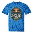 National Park Voyageurs Retro Sunset Canoe Paddling Badge Tie-Dye T-Shirts Blue Tie-Dye