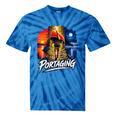 Portaging Canoe Wilderness Adventure Scenic Graphic Tie-Dye T-Shirts Blue Tie-Dye