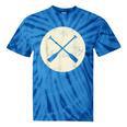Retro Vintage Canoe Paddles Crossing Canoe & Kayaking Tie-Dye T-Shirts Blue Tie-Dye