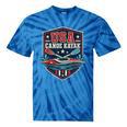 USA Canoe Kayak Paddling American Flag Emblem Tie-Dye T-Shirts Blue Tie-Dye